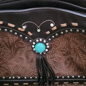 Turqoise stone Leather purse